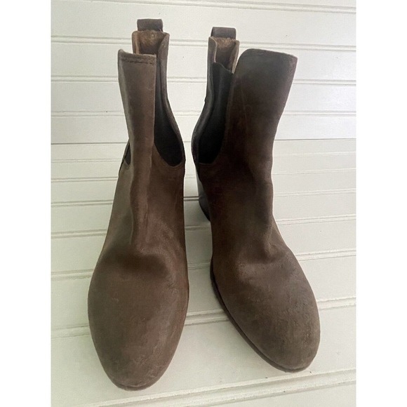 rag & bone Shoes - Rag & Bone Womens Brown Suede All Leather Block Heel Booties 36 1/2 Size 6 US
